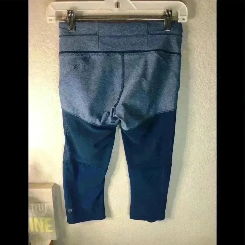 Lululemon Training Tough Crop blue sz 4